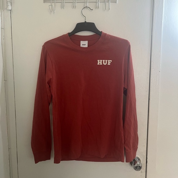 HUF Brick Red Long Sleeve Tee - Picture 3 of 6